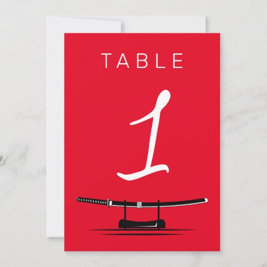 Samurai Sword Table Number (Voorkant)