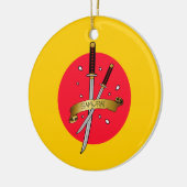 Samurai Sword Tattoo Keramisch Ornament (Links)