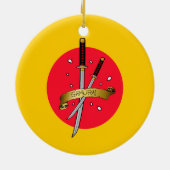 Samurai Sword Tattoo Keramisch Ornament (Achterkant)