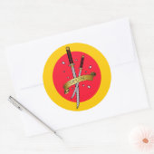 Samurai Sword Tattoo Ronde Sticker (Envelop)