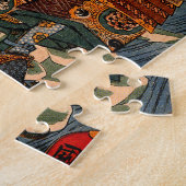  Samurai Ukiyo-e Japans schilderen Legpuzzel (Zijkant)