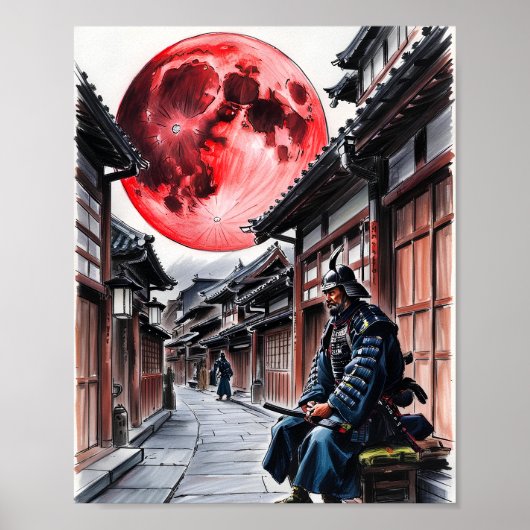 Samurai Under the Blood Moon Poster (Devant)