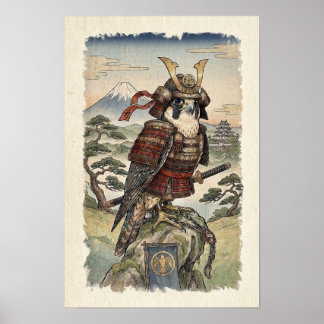 Samurai Valke Ukiyo-e - Japanse Roofvogel Poster