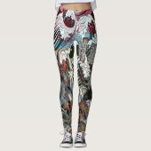 Samurai vecht onder de golven leggings (Voorkant)