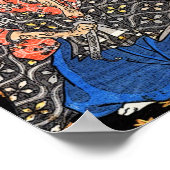 Samurai vecht tegen blauwe demon poster (Hoek)