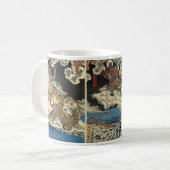 Samurai vechttijger, enz. ongeveer 1800's koffiemok (Voorkant links)
