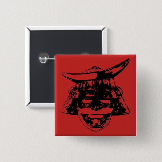 Samurai Vierkante Button 5,1 Cm (Voorkant /achterkant)