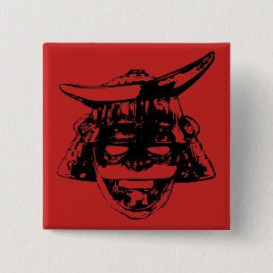 Samurai Vierkante Button 5,1 Cm