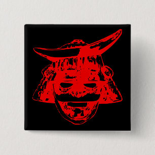 Samurai Vierkante Button 5,1 Cm