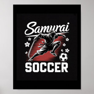 Samurai Voetbal Krijger Geest Voetbal Katana Lemme Poster