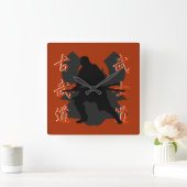 Samurai Wall Clock Vierkante Klok (Huis)