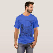 Samurai warrion in the front of fuji t-shirt (Voorkant volledig)