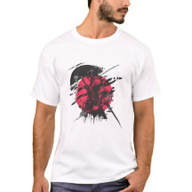 Samurai Warrior Art T-shirt – Japanse inkt stijl M