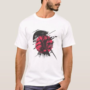 Samurai Warrior Art T-shirt – Japanse inkt stijl M