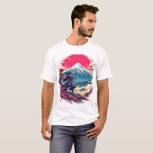 Samurai Warrior at Mount Fuji Japanese Art T-Shirt (Devant entier)