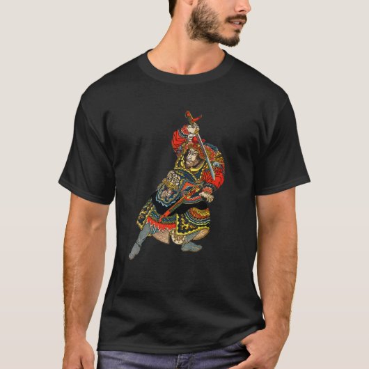  Samurai Warrior Aziatische kunst Zwart T-shirt (Voorkant)