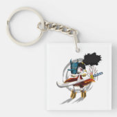Samurai Warrior Chibi Demon Mask Sleutelhanger (voorkant)