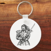 Samurai Warrior Fight Stance Tattoo Sleutelhanger (Voorkant)