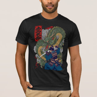 Samurai Warrior geconfronteerd met felle Japanse d T-shirt