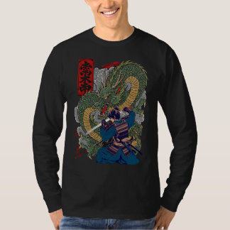 Samurai Warrior geconfronteerd met felle Japanse d T-shirt