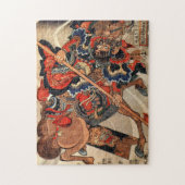 Samurai warrior  houtafval ukiyo-e legpuzzel (Verticaal)