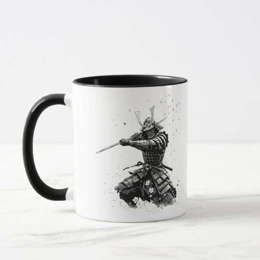 Samurai Warrior in Action Japanese Art Ceramic  Mok (Links)