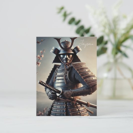 Samurai Warrior Japan Briefkaart (Staand voorkant)