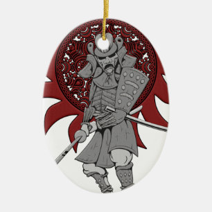 Samurai Warrior Japan Keramisch Ornament