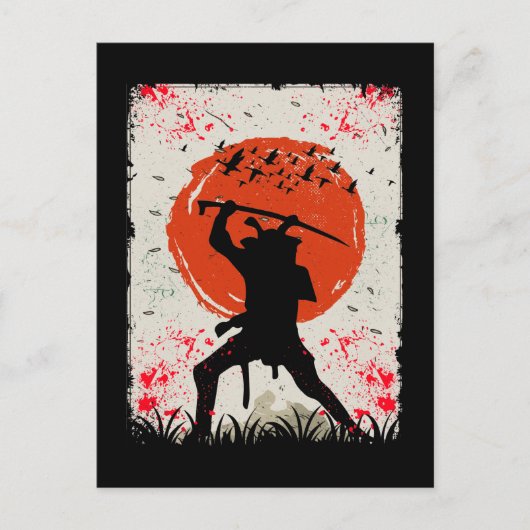 Samurai Warrior Japanese Swordsman Briefkaart (Voorkant)