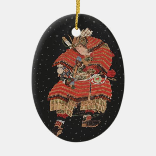 Samurai Warrior  Japanse kunst Keramisch Ornament (Voorkant)