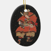 Samurai Warrior  Japanse kunst Keramisch Ornament (Achterkant)