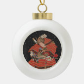 Samurai Warrior  Japanse kunst Keramische Bal Ornament (Voorkant)