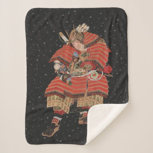 Samurai Warrior  Japanse kunst Sherpa Deken (Voorkant)
