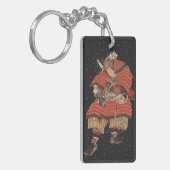 Samurai Warrior  Japanse kunst Sleutelhanger (Voorkant Links)