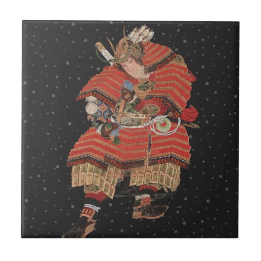 Samurai Warrior  Japanse kunst Tegeltje (Voorkant)