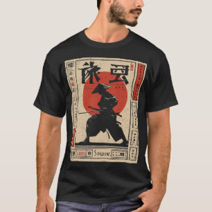 Samurai Warrior Japanse Rode Zon Traditionele Kuns T-shirt