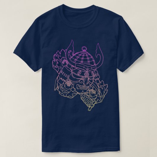 Samurai Warrior Mask, Hannya Oni Masker Japan Anim T-shirt (Design voorkant)