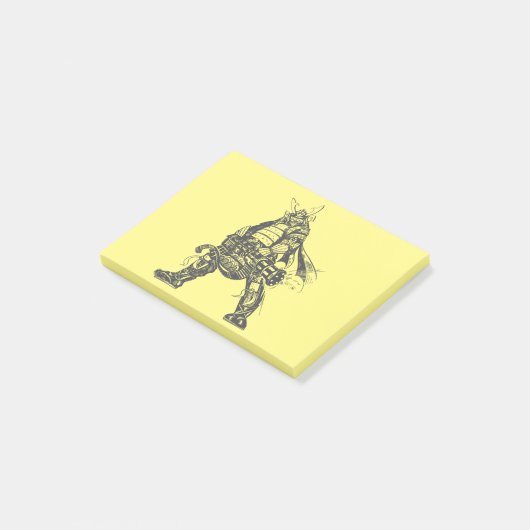 Samurai Warrior met Rapid Fire Pistool Post-it® Notes (Schuin)