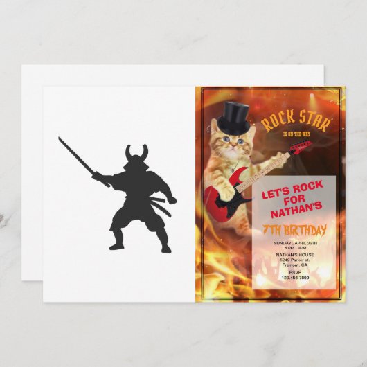 Samurai Warrior met zwaard - Kies achterkleur Kaart (Voorkant / Achterkant)