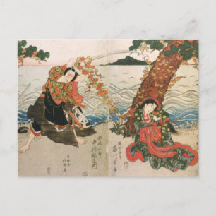 Samurai Warrior op het strand Briefkaart