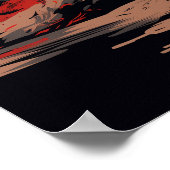 Samurai Warrior op Sunset Poster (Hoek)