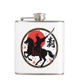 Samurai Warrior Rising Sun Flask Heupfles