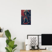 Samurai Warrior Skull Cool Illustration Poster (Thuiskantoor)