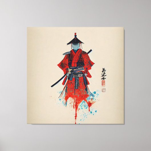 Samurai Warrior Stretched Canvas Afdrukken (Voorkant)