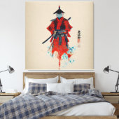 Samurai Warrior Stretched Canvas Afdrukken (Insitu (Slaapkamer))