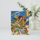 Samurai Warriors vechten Briefkaart (Staand voorkant)