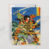 Samurai Warriors vechten Briefkaart (Voorkant / Achterkant)
