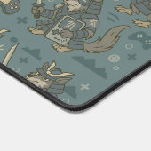 Samurai Wolf met Handheld Console Bureaumat (Hoek)