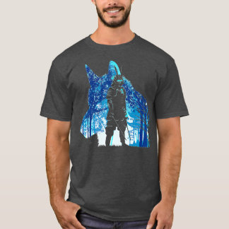 Samurai wolf tempel japanese krijger katanas t-shirt