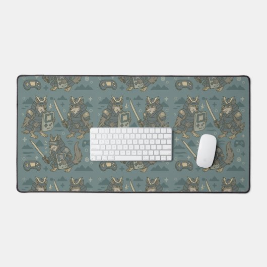 Samurai Wolf with Handheld Console  Bureaumat (Keyboard & Muis)
